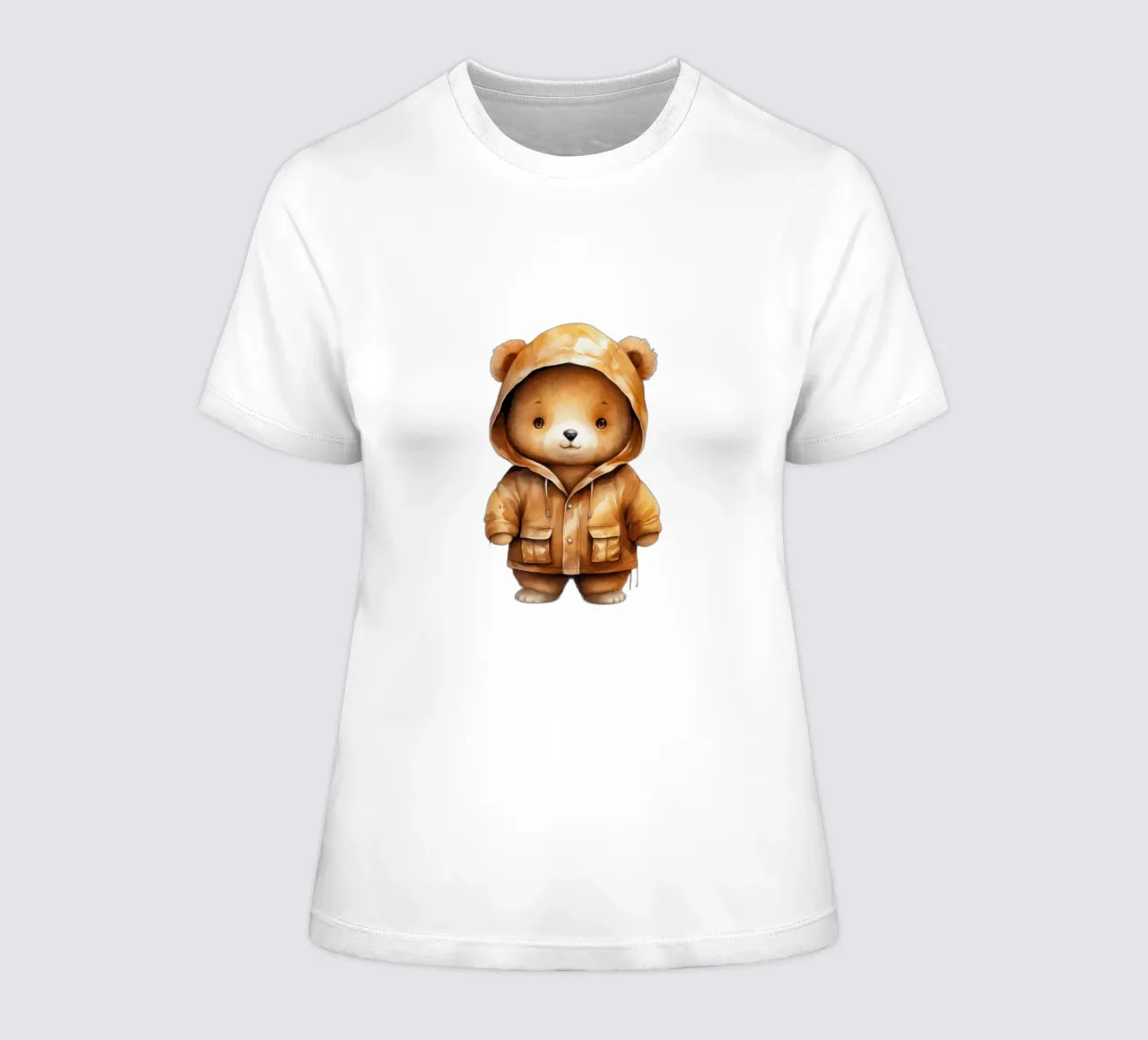 Aquarel Bruine Beer in een Hoodie dames t-shirt getailleerd van Animal Portraits