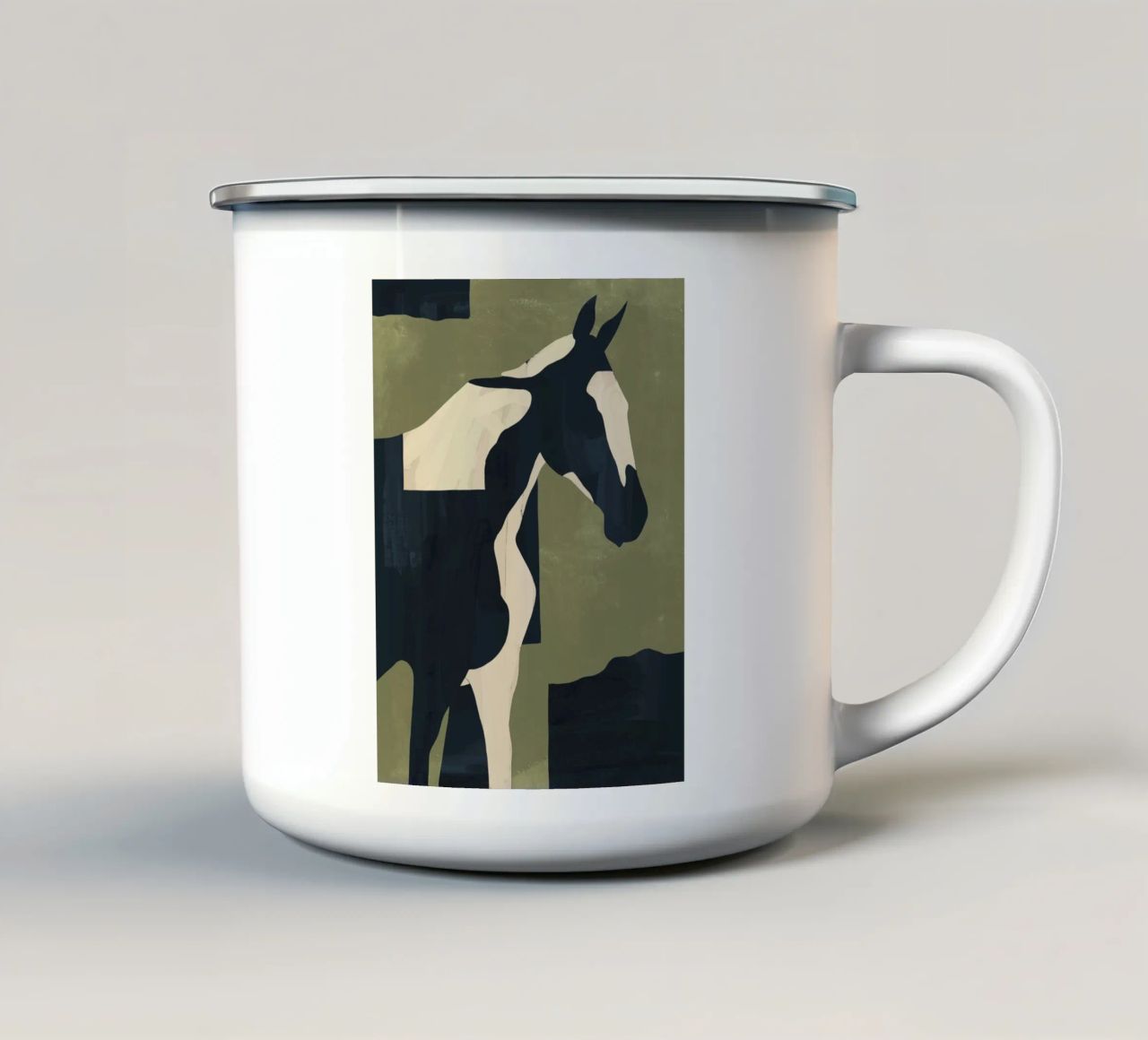 Abstract Minimal Horse 4 enamel mug by ThingDesign