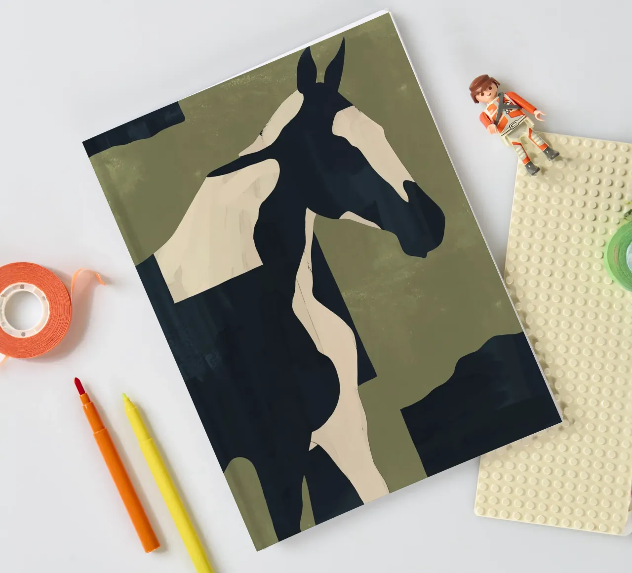 Abstract Minimal Horse 4 notebook by ThingDesign