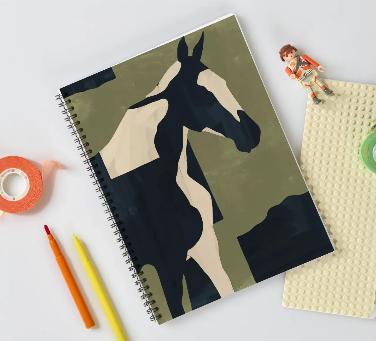 Abstract Minimal Horse 4 spiral notebook by ThingDesign