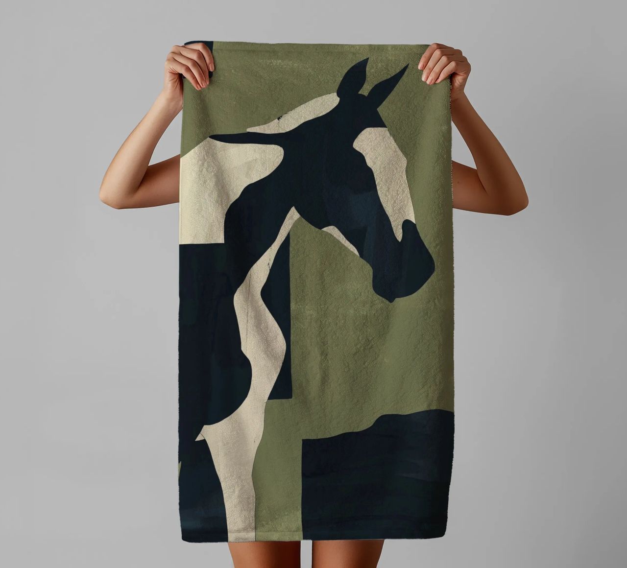 Abstract Minimal Horse 4 towel by ThingDesign