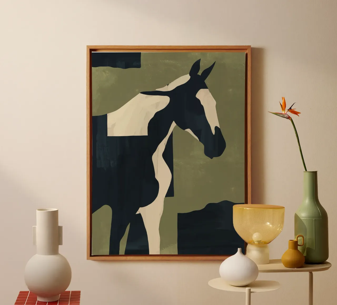 Abstrakt Minimal Pferd 4 Leinwand von ThingDesign