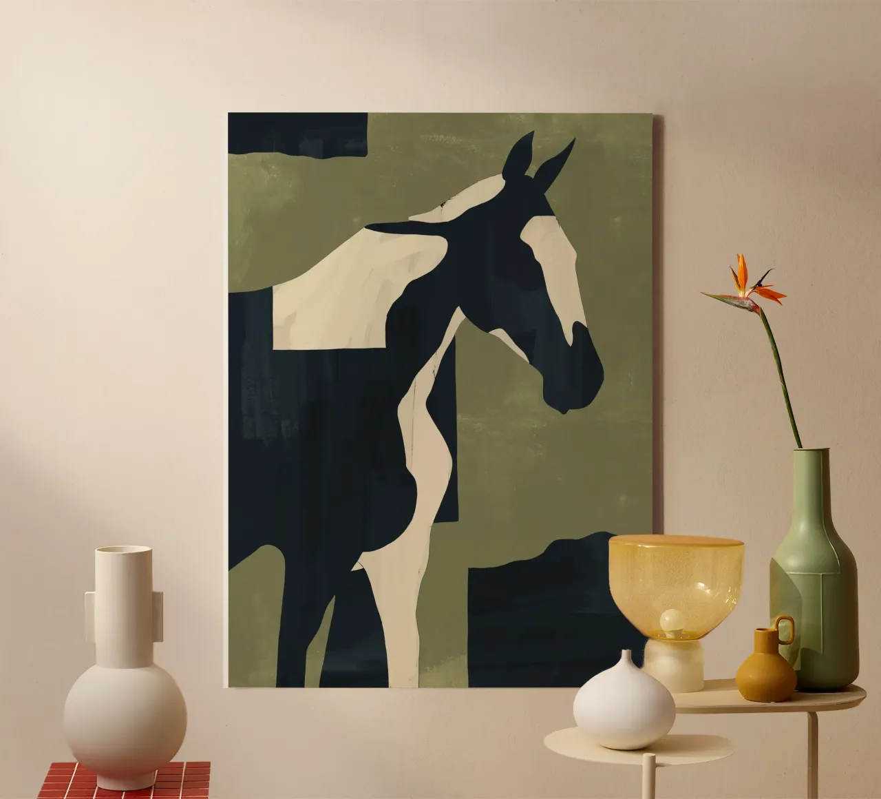 Abstrakt Minimal Pferd 4 Leinwand von ThingDesign