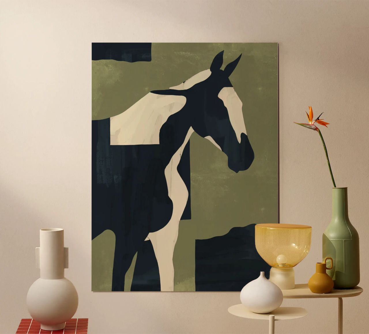 Abstract Minimal Horse 4 poster by ThingDesign