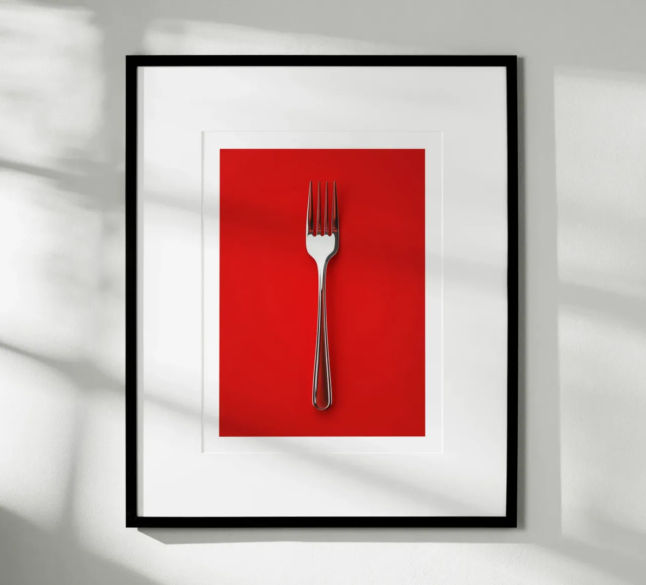Fork on red background poster by Spice & Style