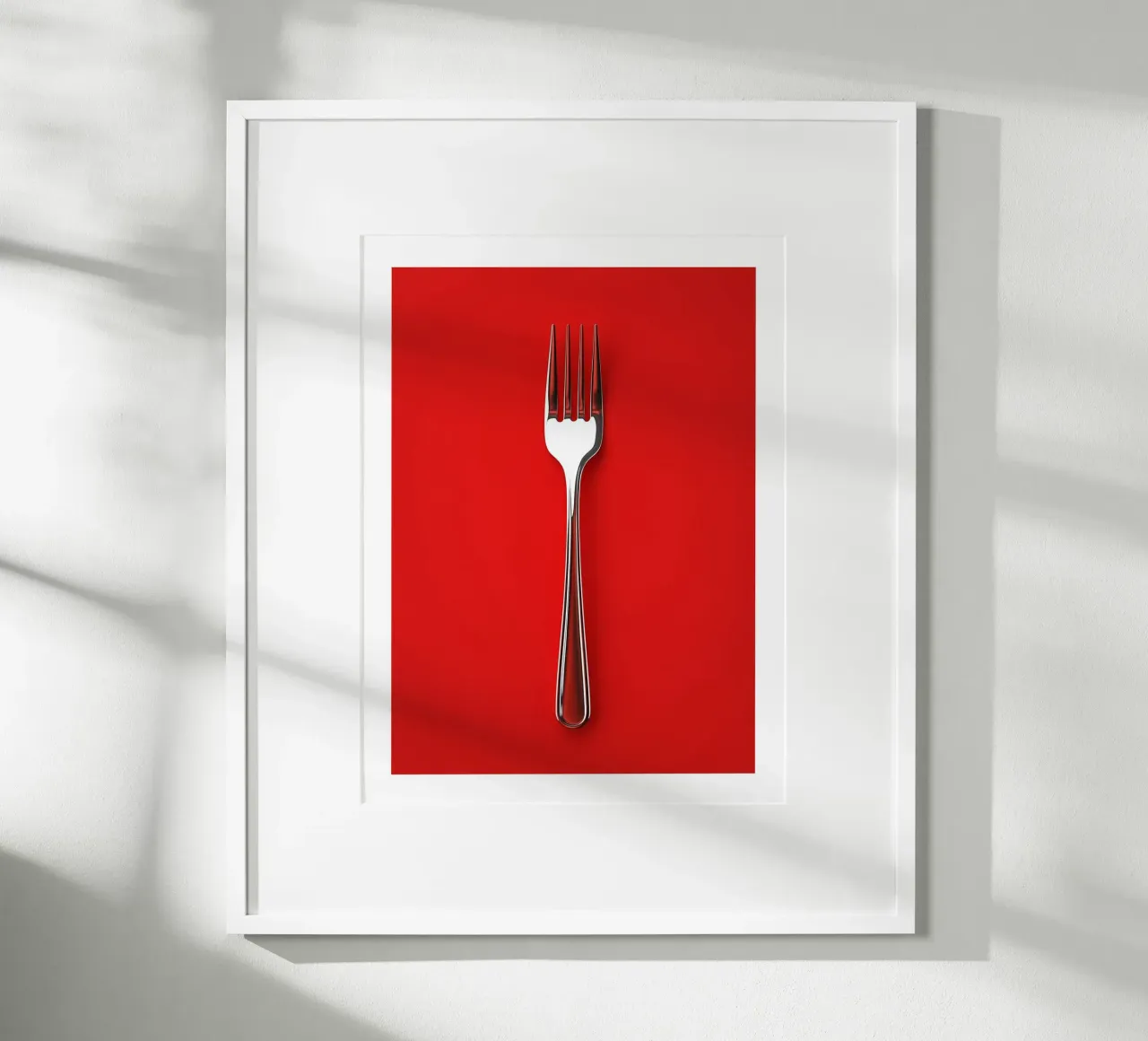 Fork on red background poster by Spice & Style