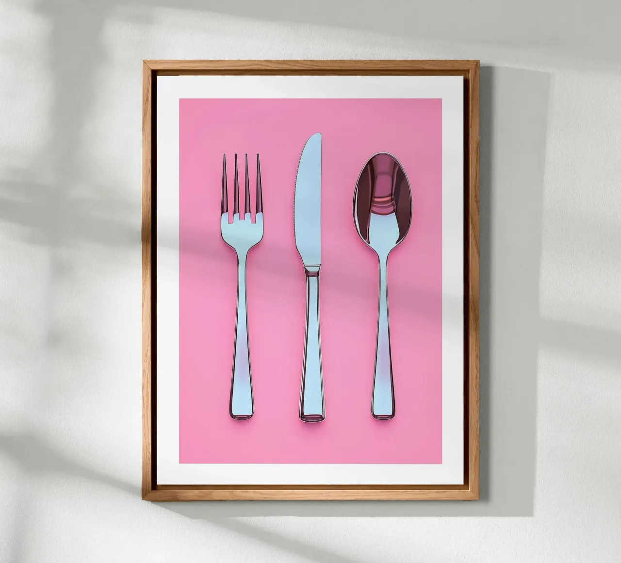 Posate su sfondo rosa alluminio dibond da Spice & Style