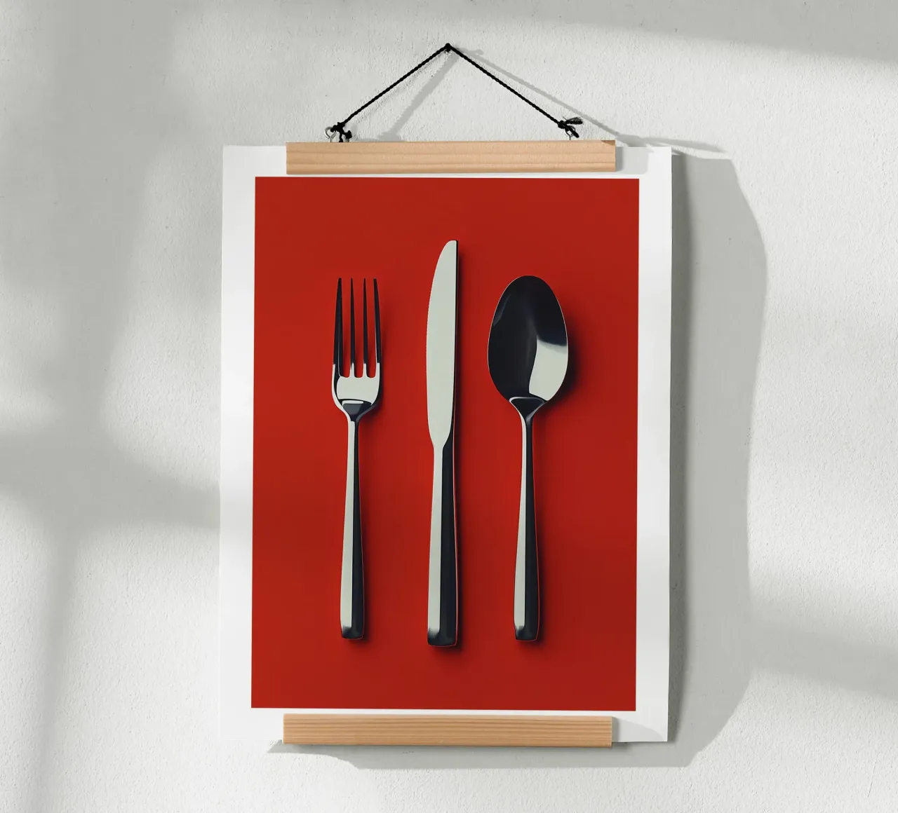 Posate moderne su sfondo rosso carta hahnemühle da Spice & Style