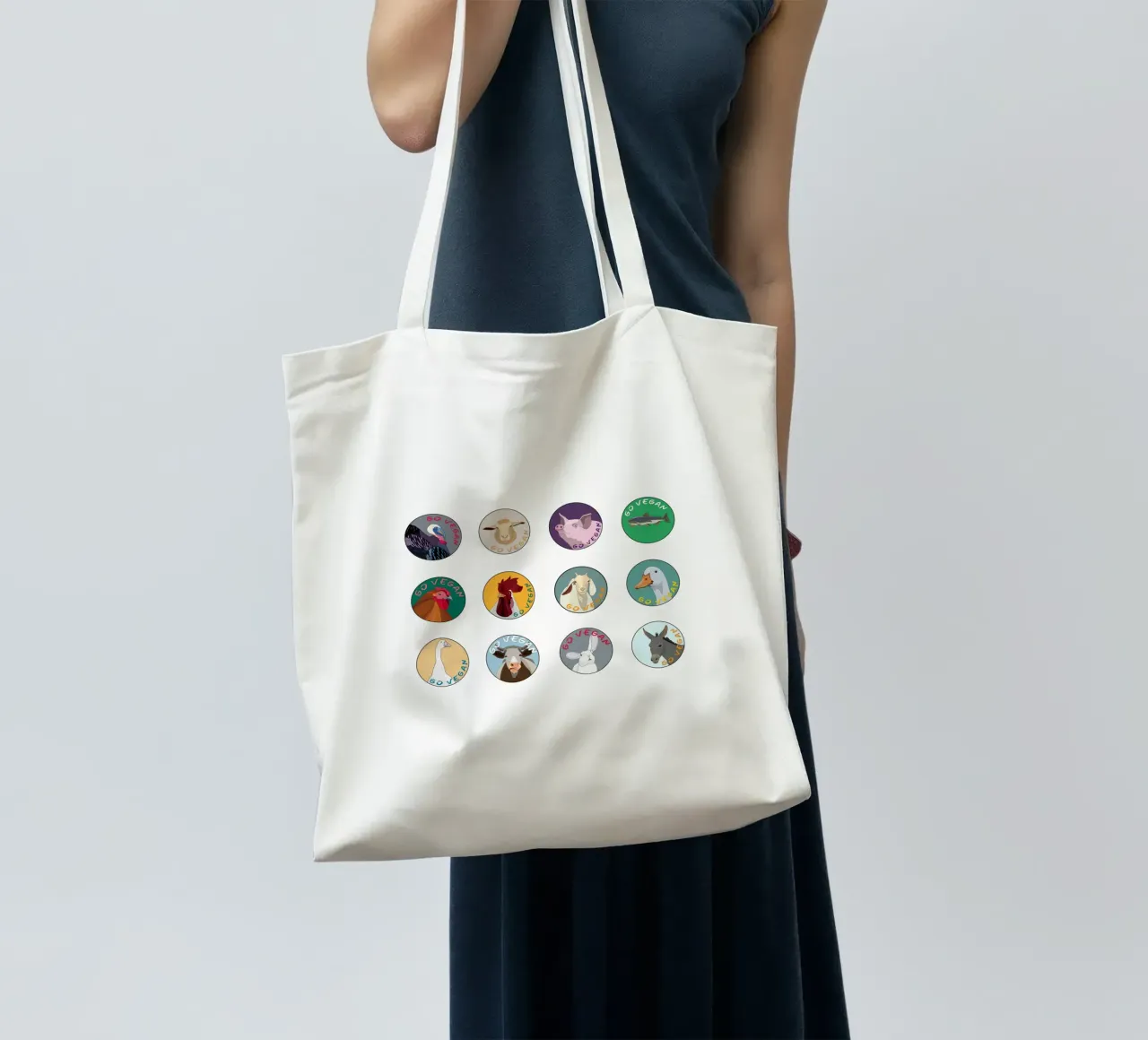 GO VEGAN borsa in juta da Face & Content