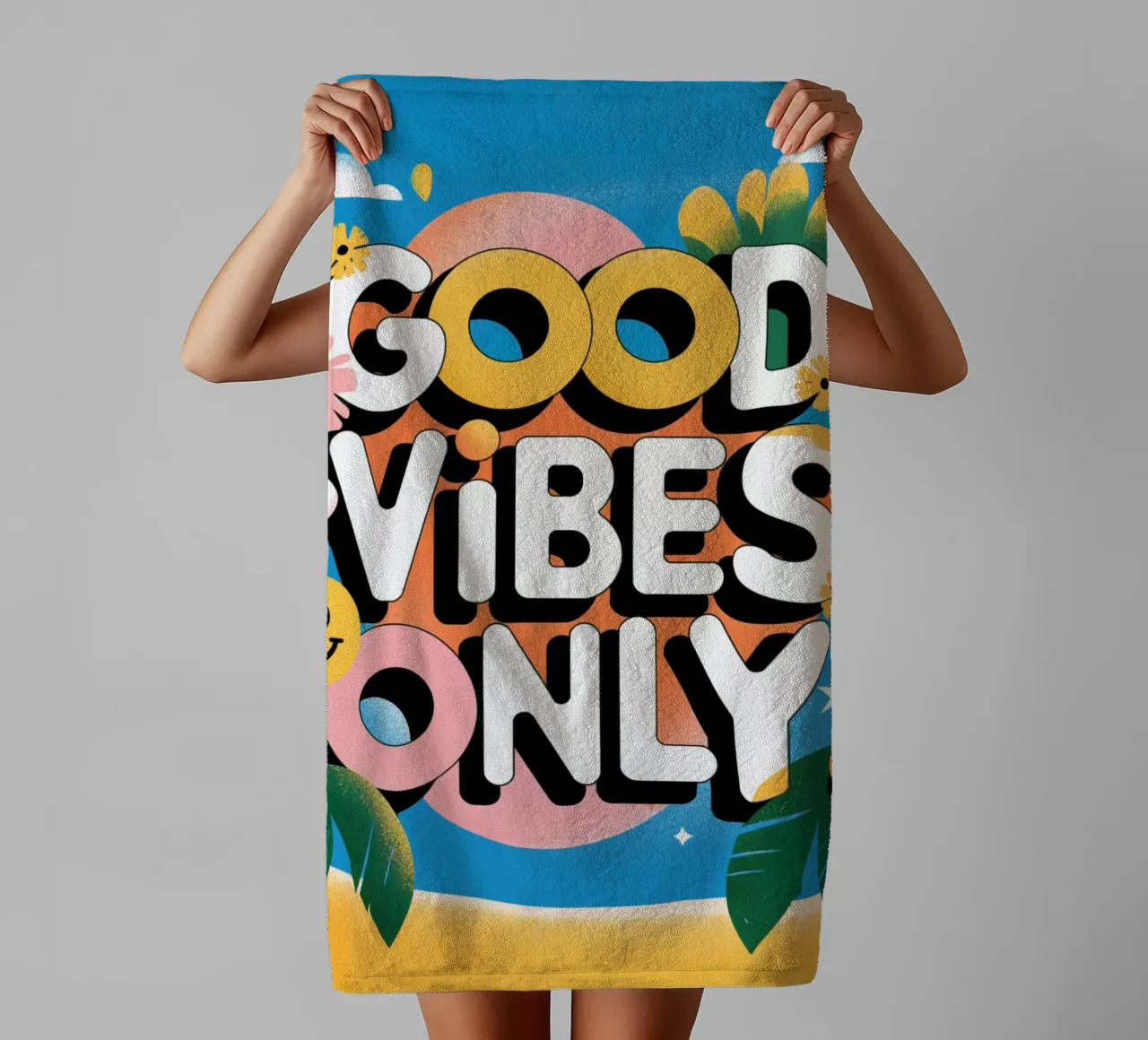 Alleen goede vibraties badhanddoek van logic