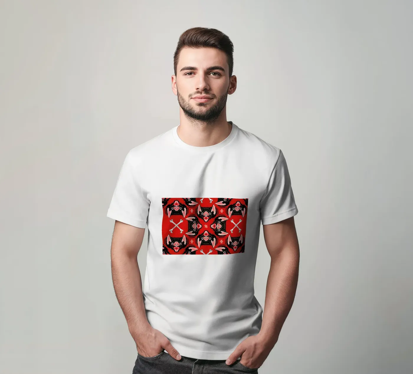 Batface Pattern t-shirt van Chobopop