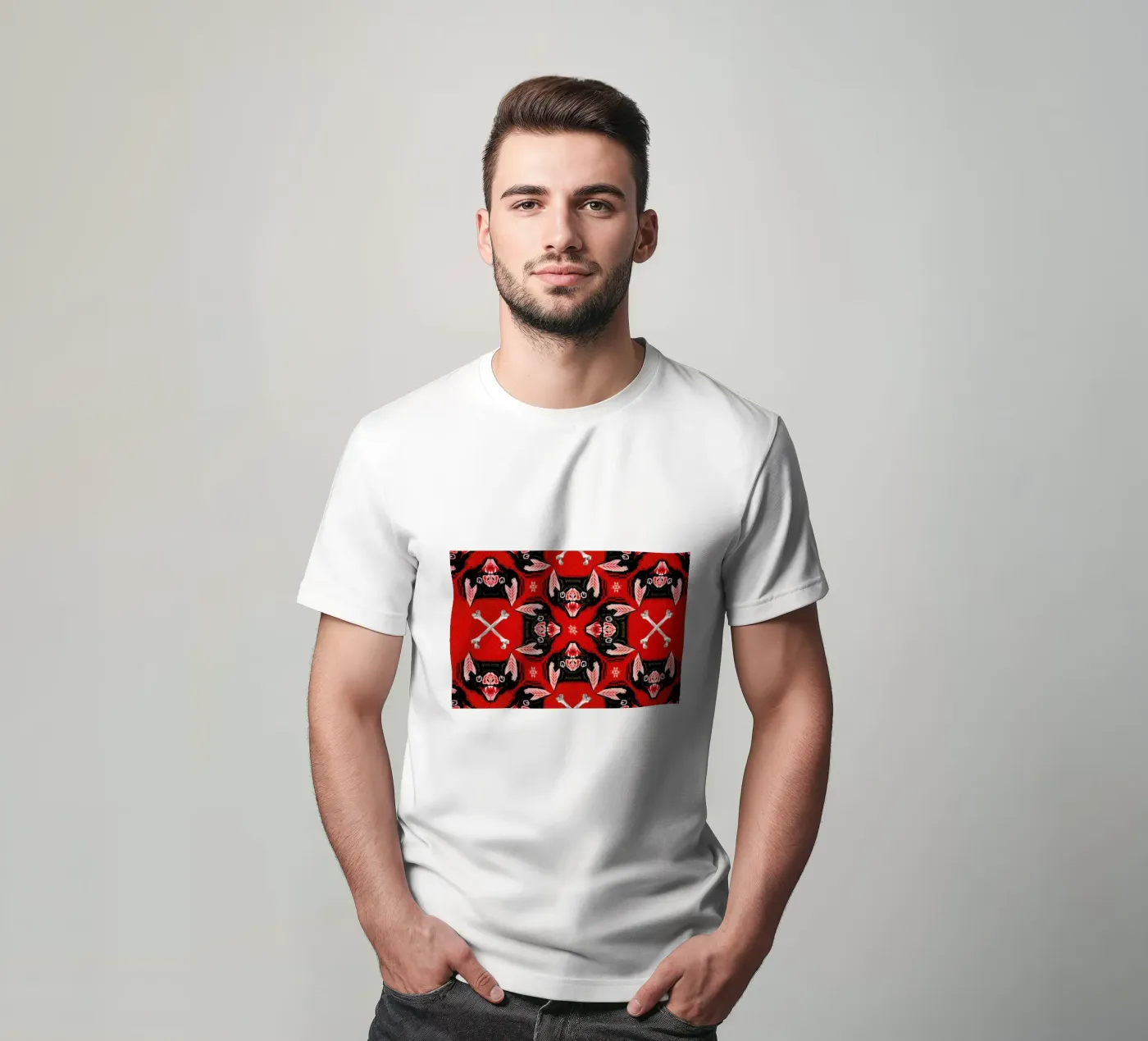 Batface Pattern t-shirt van Chobopop