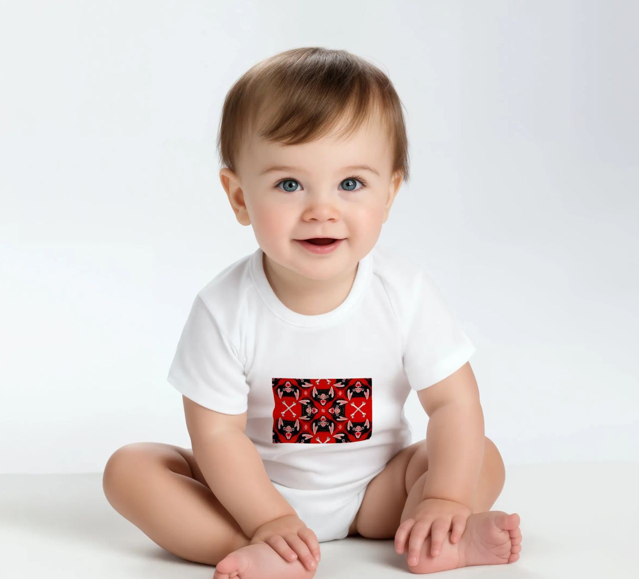 Batface Pattern body neonato maniche corte da Chobopop