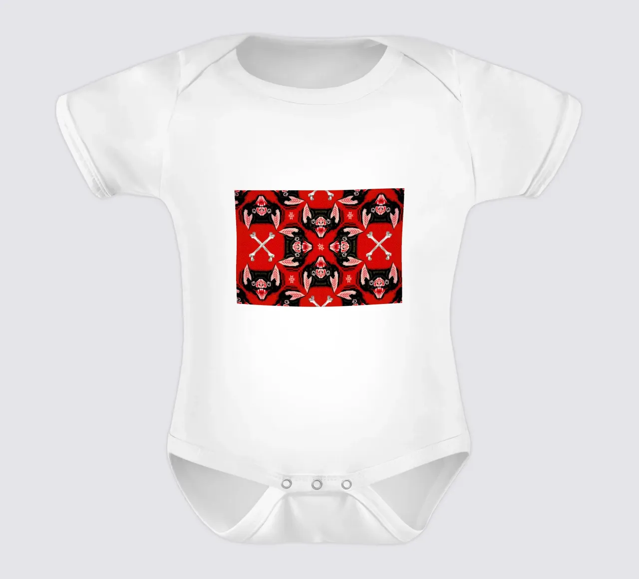 Batface Pattern short-sleeve baby romper by Chobopop