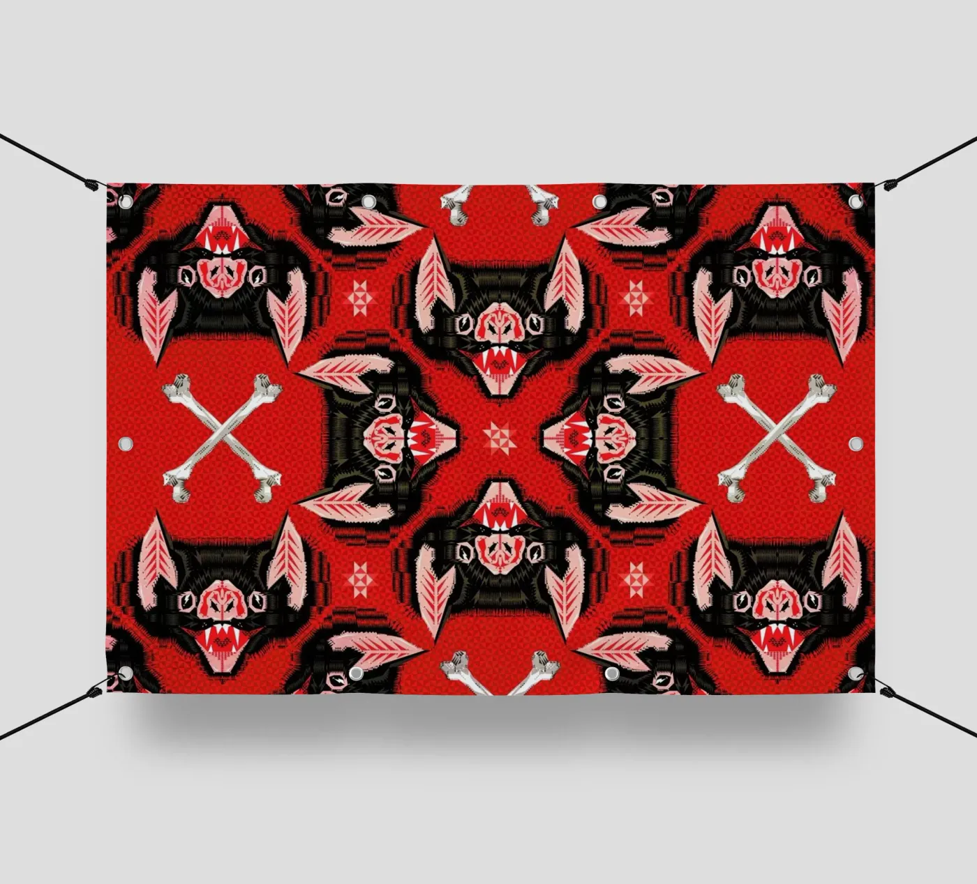 Batface Pattern pvc-zeil van Chobopop
