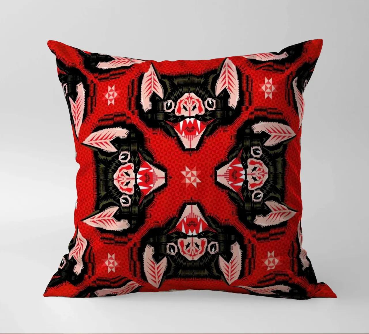 Batface Pattern decorative cushion by Chobopop