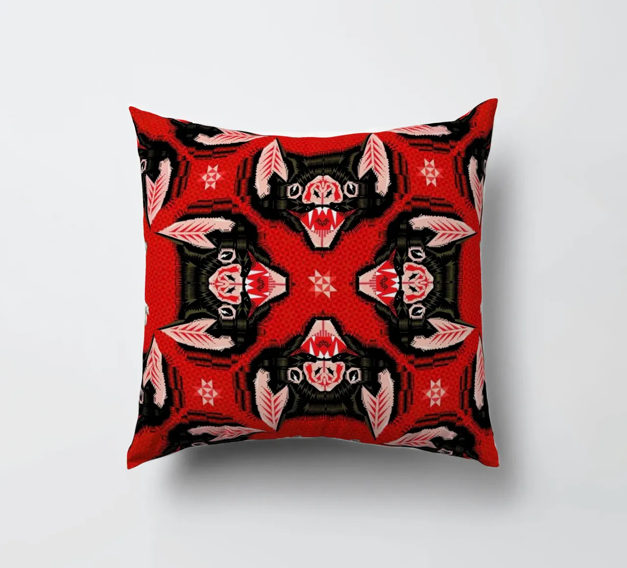 Batface Pattern decorative cushion by Chobopop