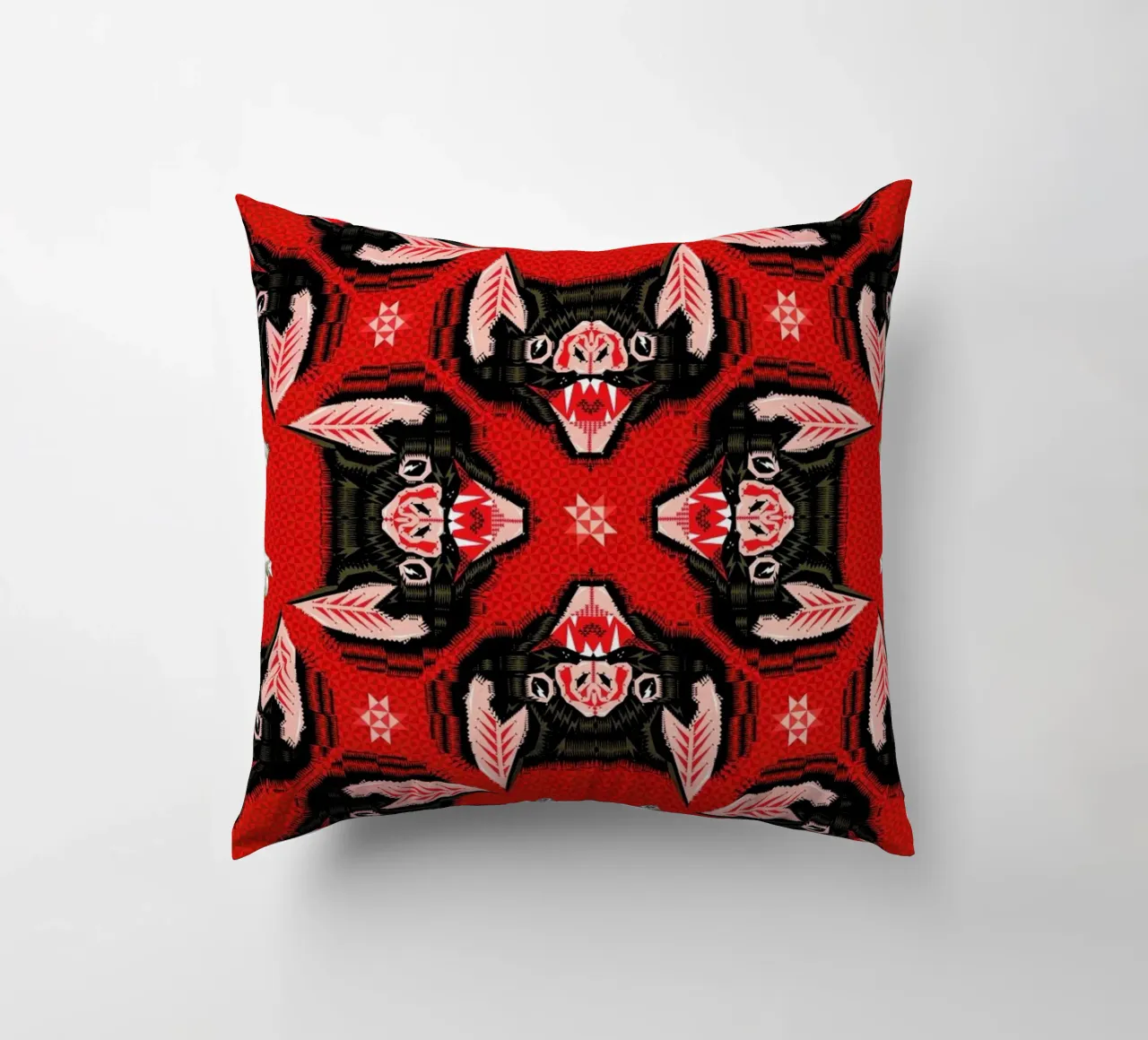 Batface Pattern decorative cushion by Chobopop