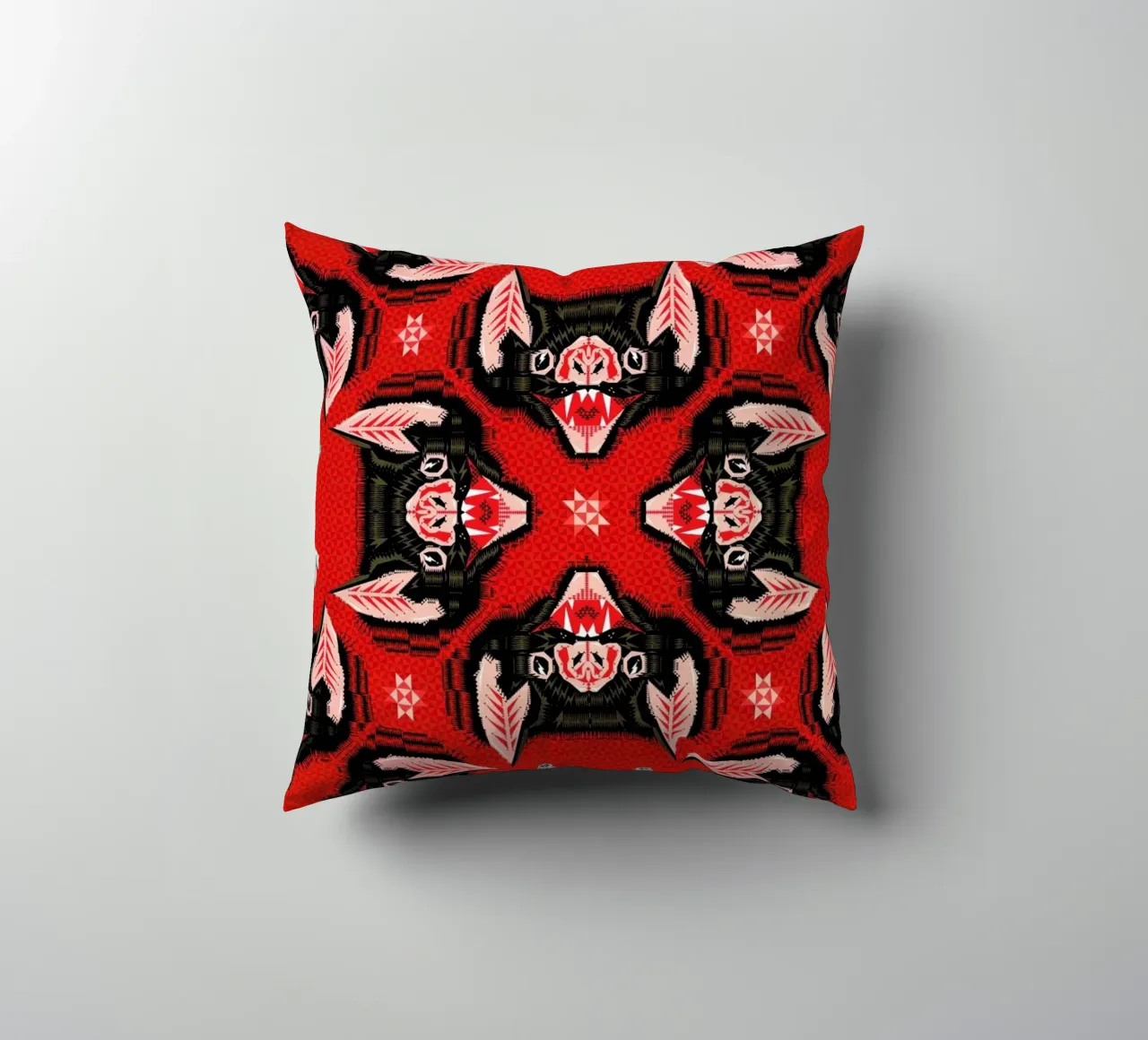 Batface Pattern decorative cushion by Chobopop