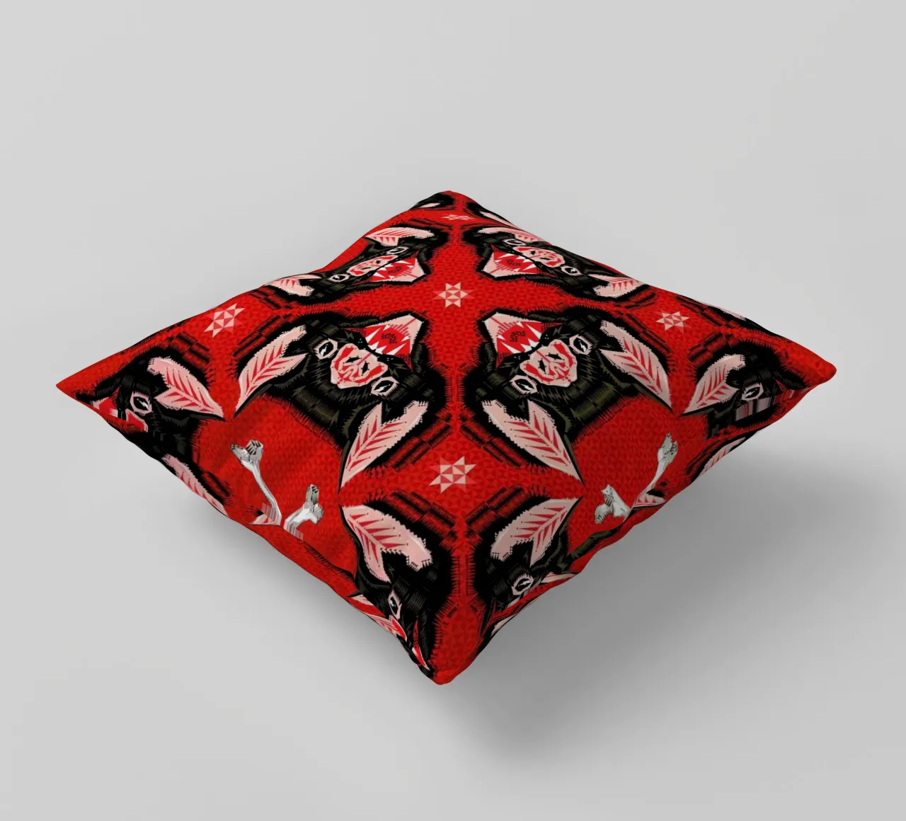 Batface Pattern decorative cushion by Chobopop