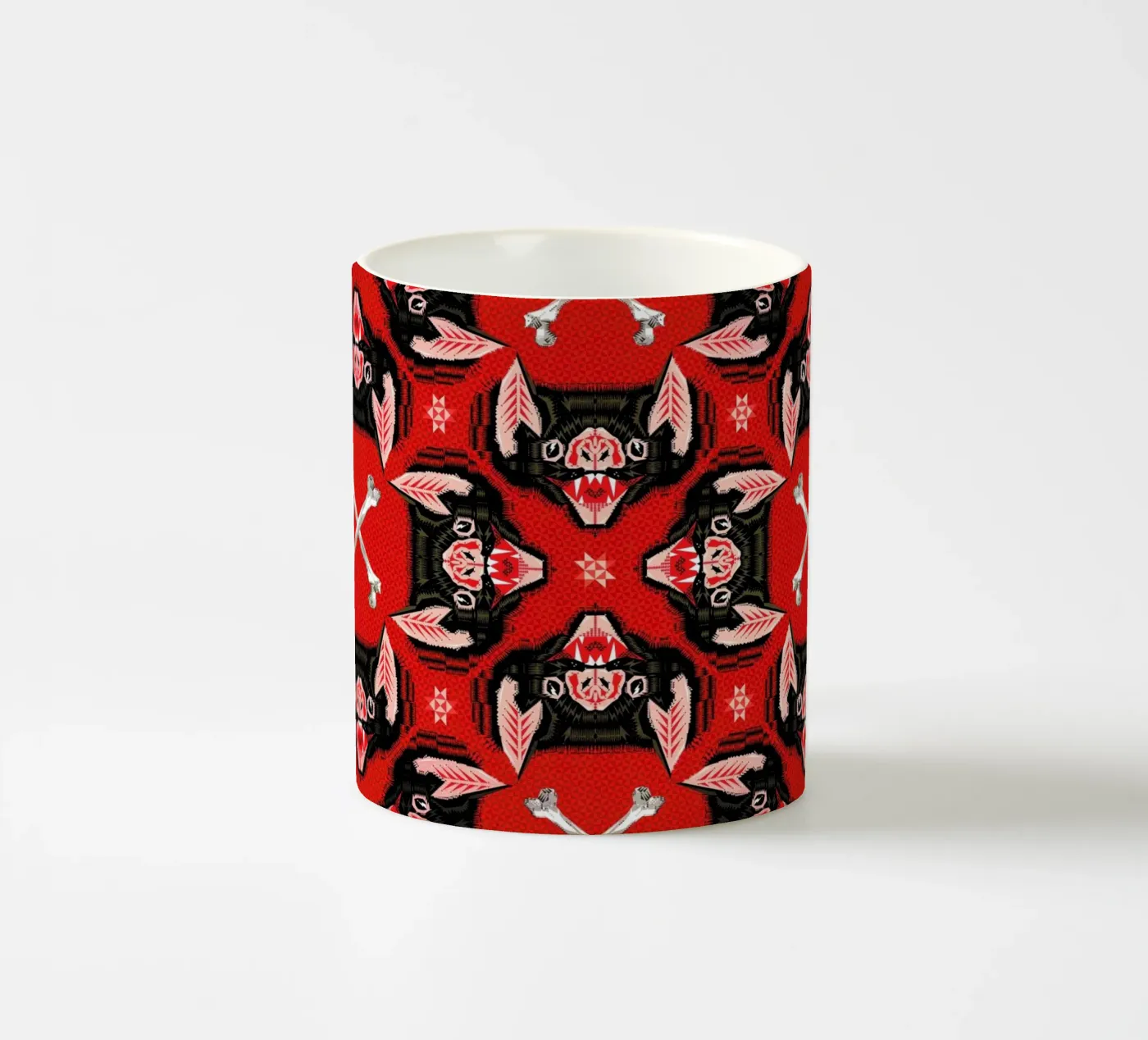 Batface Pattern ceramic mug by Chobopop