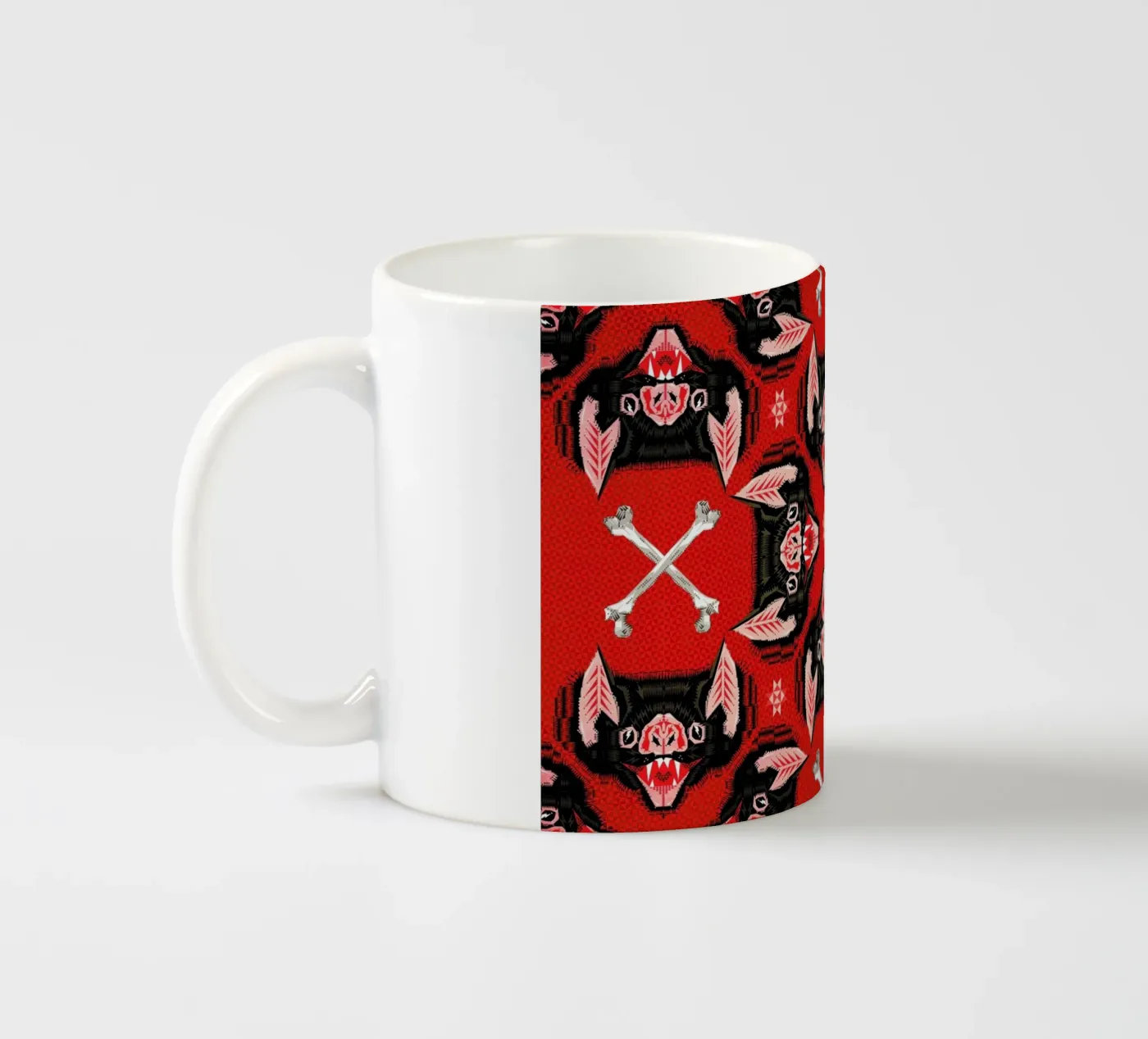Batface Pattern ceramic mug by Chobopop