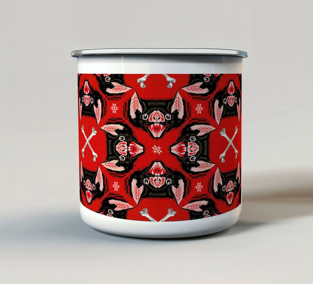 Batface Pattern tazza in smalto da Chobopop