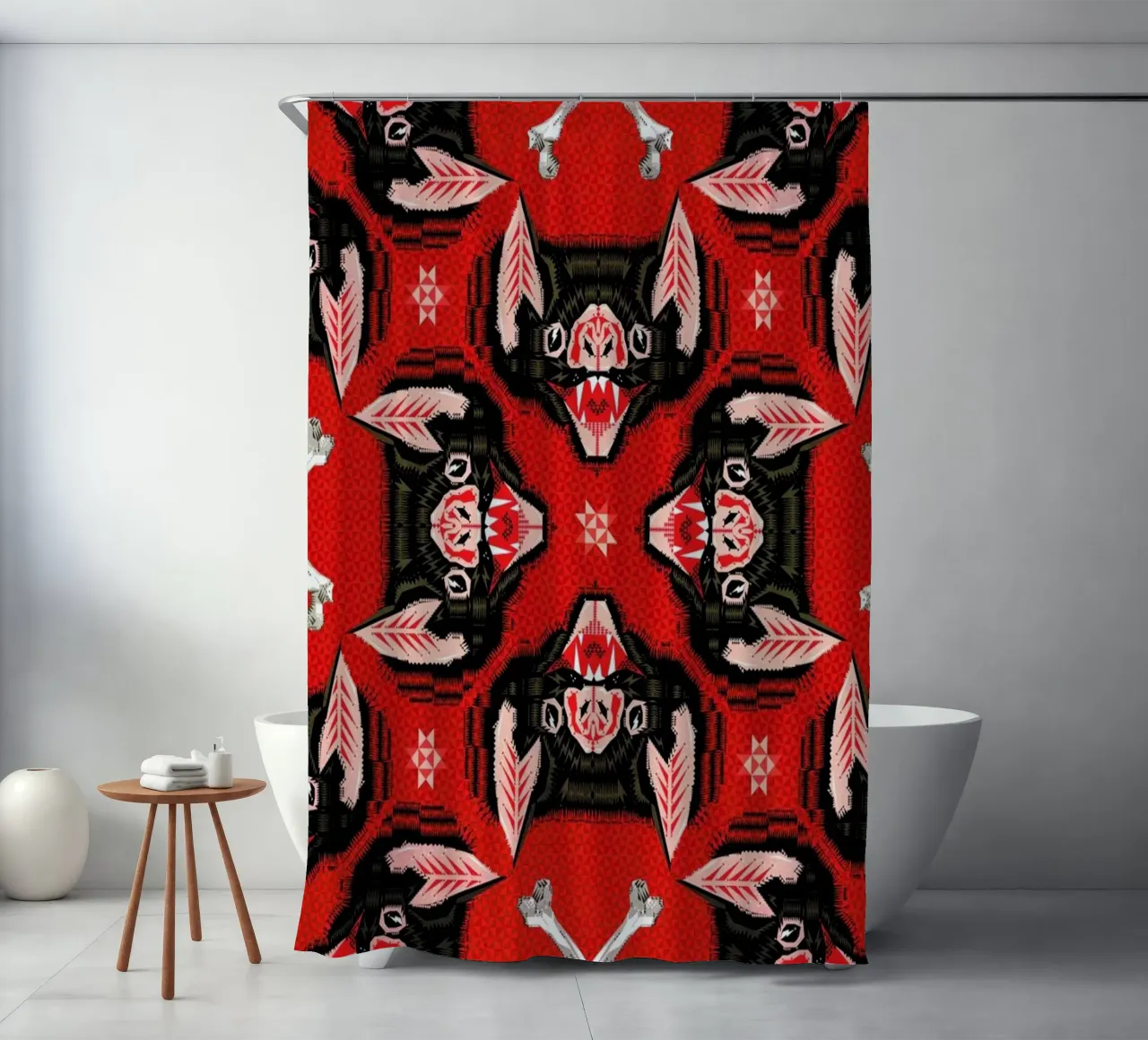 Batface Pattern Duschvorhang von Chobopop