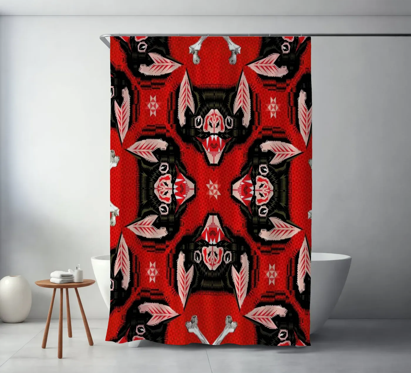 Batface Pattern Duschvorhang von Chobopop