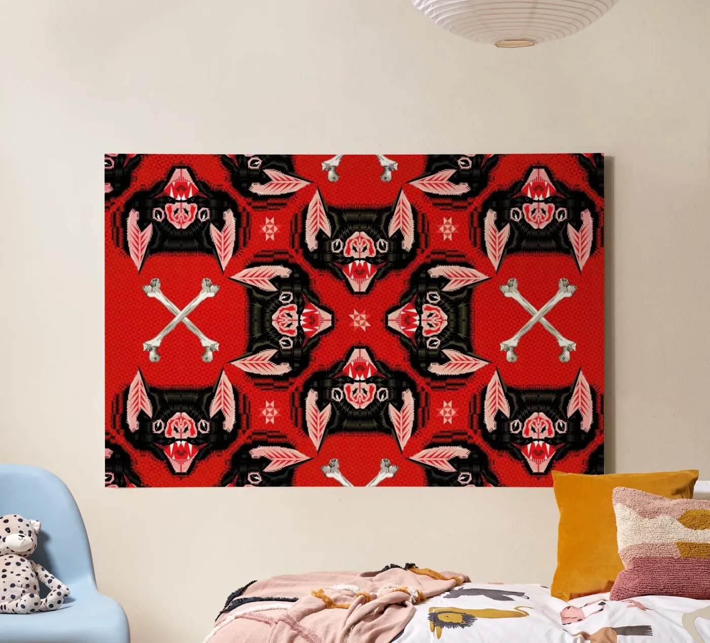 Batface Pattern Leinwand von Chobopop