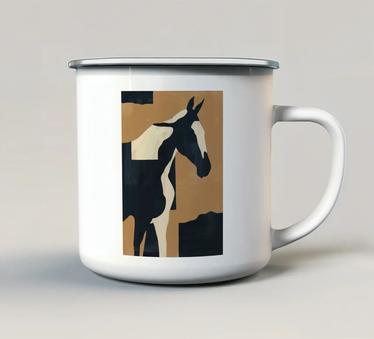 Cavallo astratto minimale 6 tazza in smalto da ThingDesign