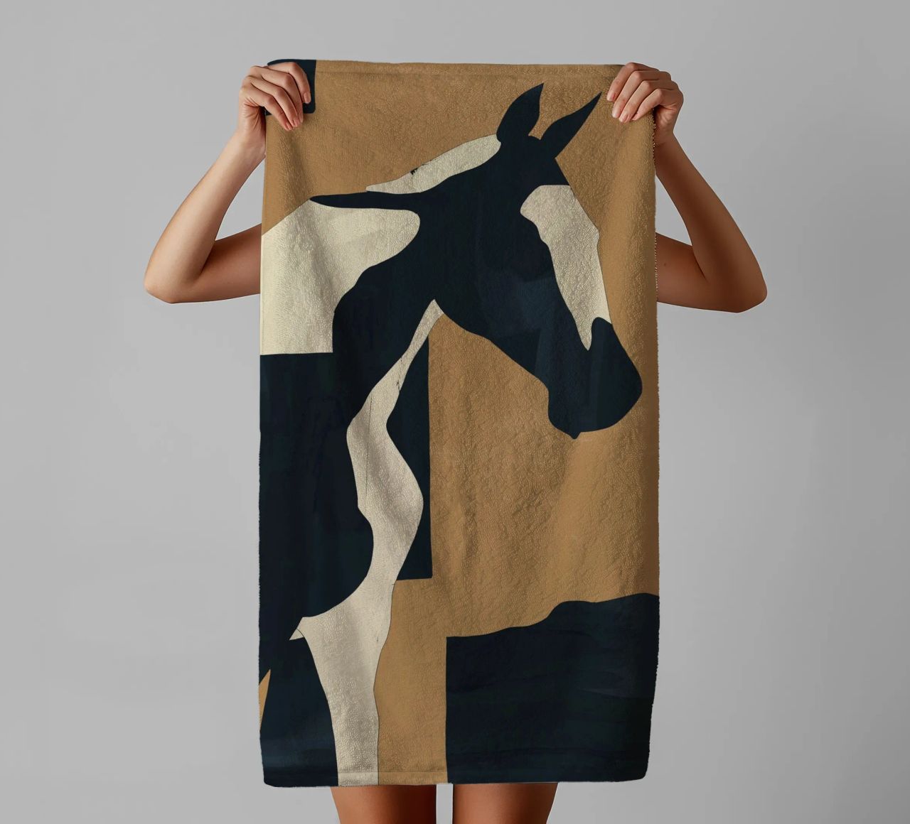 Abstract Minimal Horse 6 towel by ThingDesign