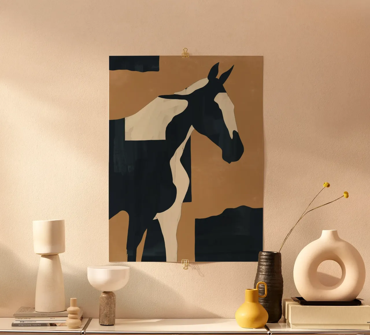 Cavallo astratto minimale 6 poster con telaio in plastica da ThingDesign