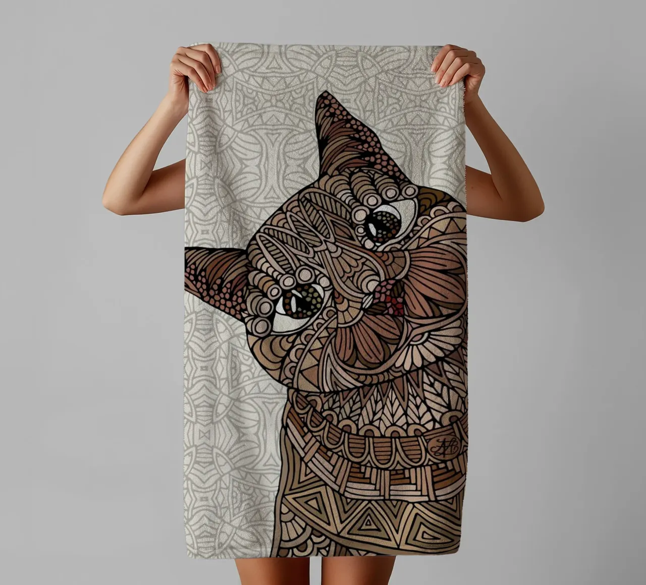 Hello Beautiful towel by Angelika Parker
