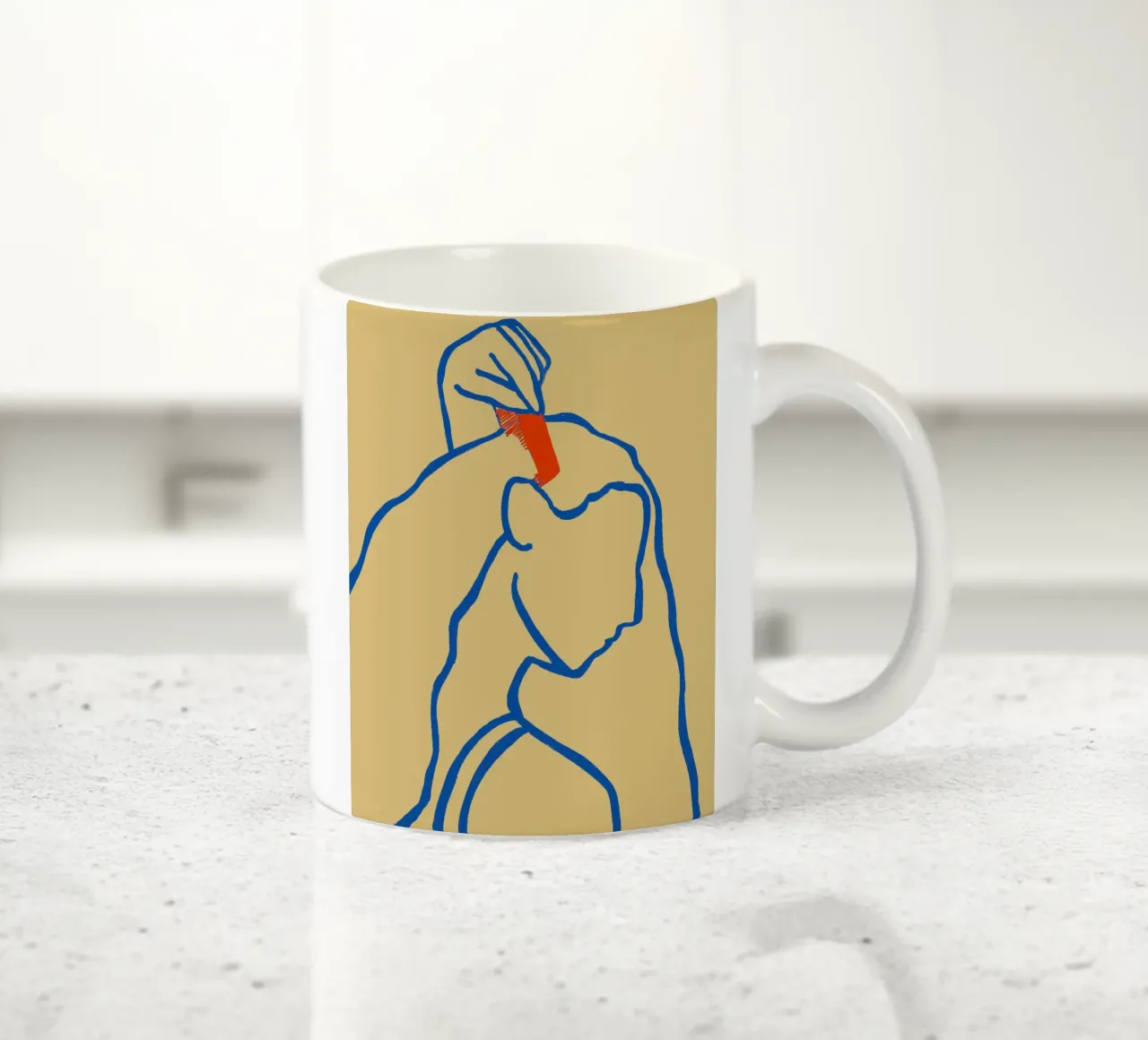 Sie kämmt ihr Haar Keramik Tasse von tainah negreiros