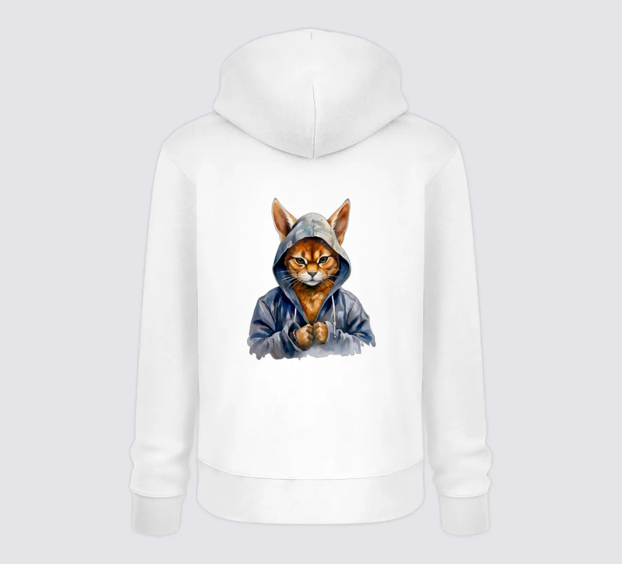 Cartone animato acquerellato Caracal in felpa con cappuccio felpa con cappuccio da Animal Portraits
