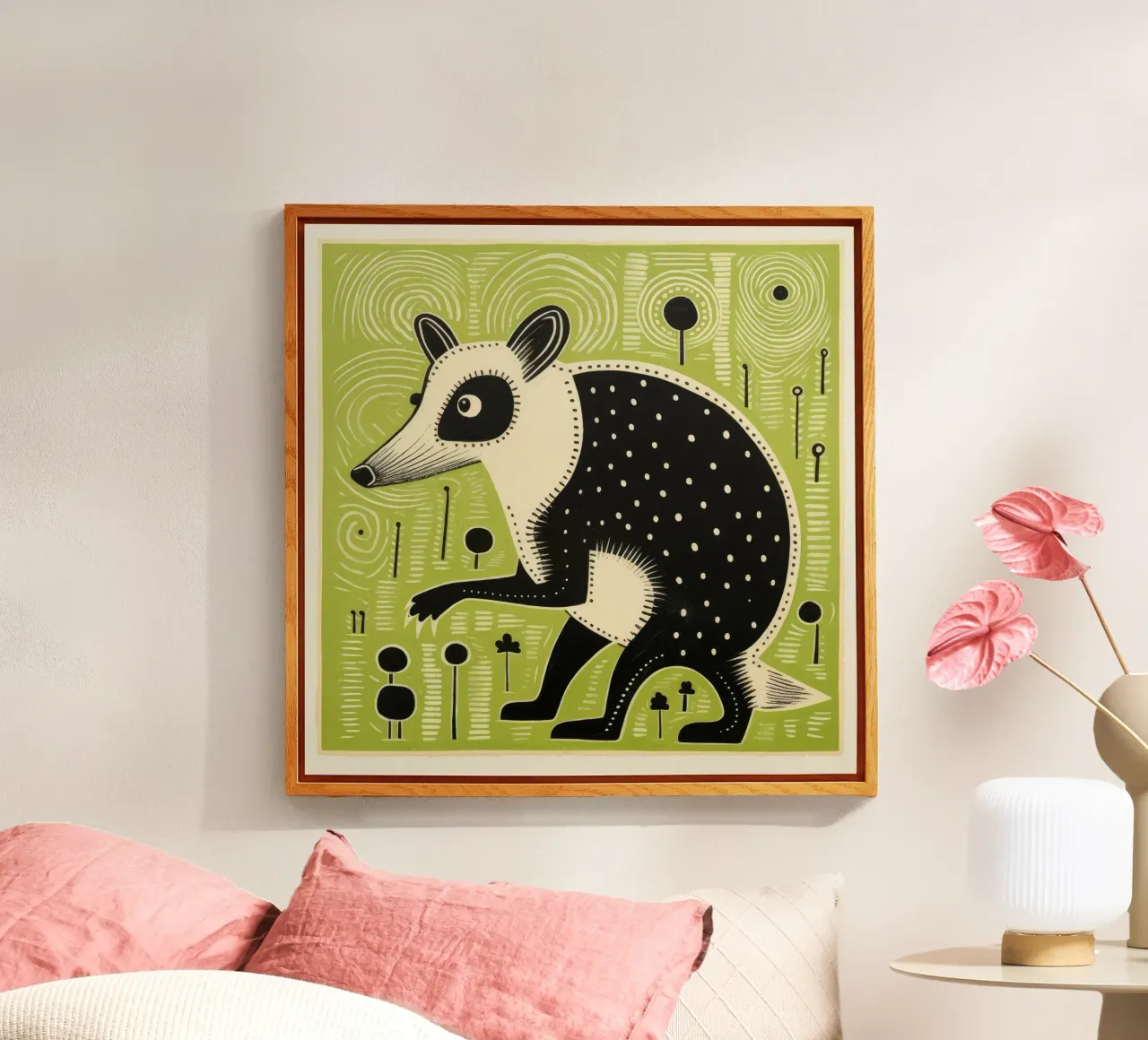 Opossum verde plexiglass da Minimal Animal Art