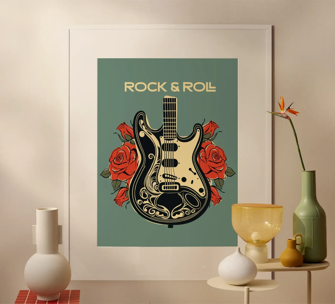 Strings & Roses poster van Indigo Rain