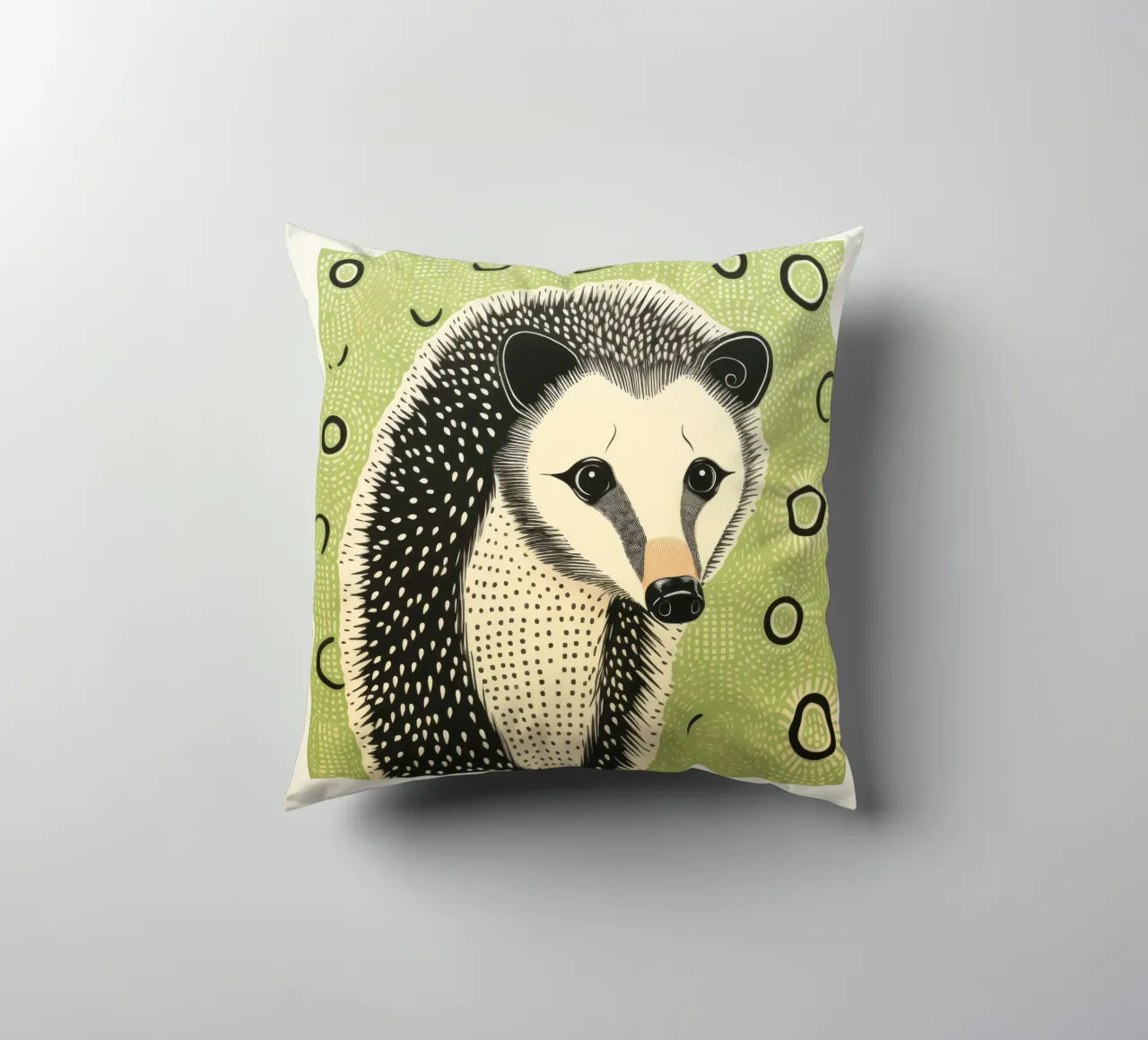 Opossum verde 2 cuscino da Minimal Animal Art
