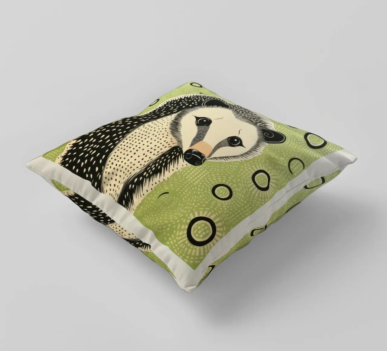Opossum verde 2 cuscino da Minimal Animal Art