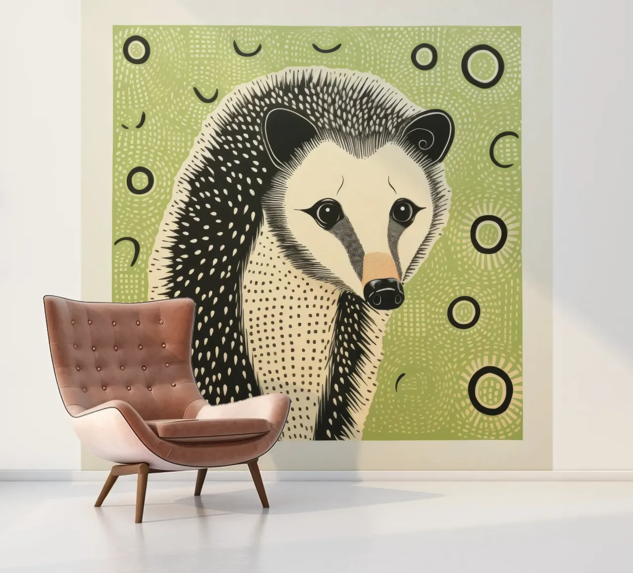 Green Opossum 2 photo wallpaper by Minimal Animal Art