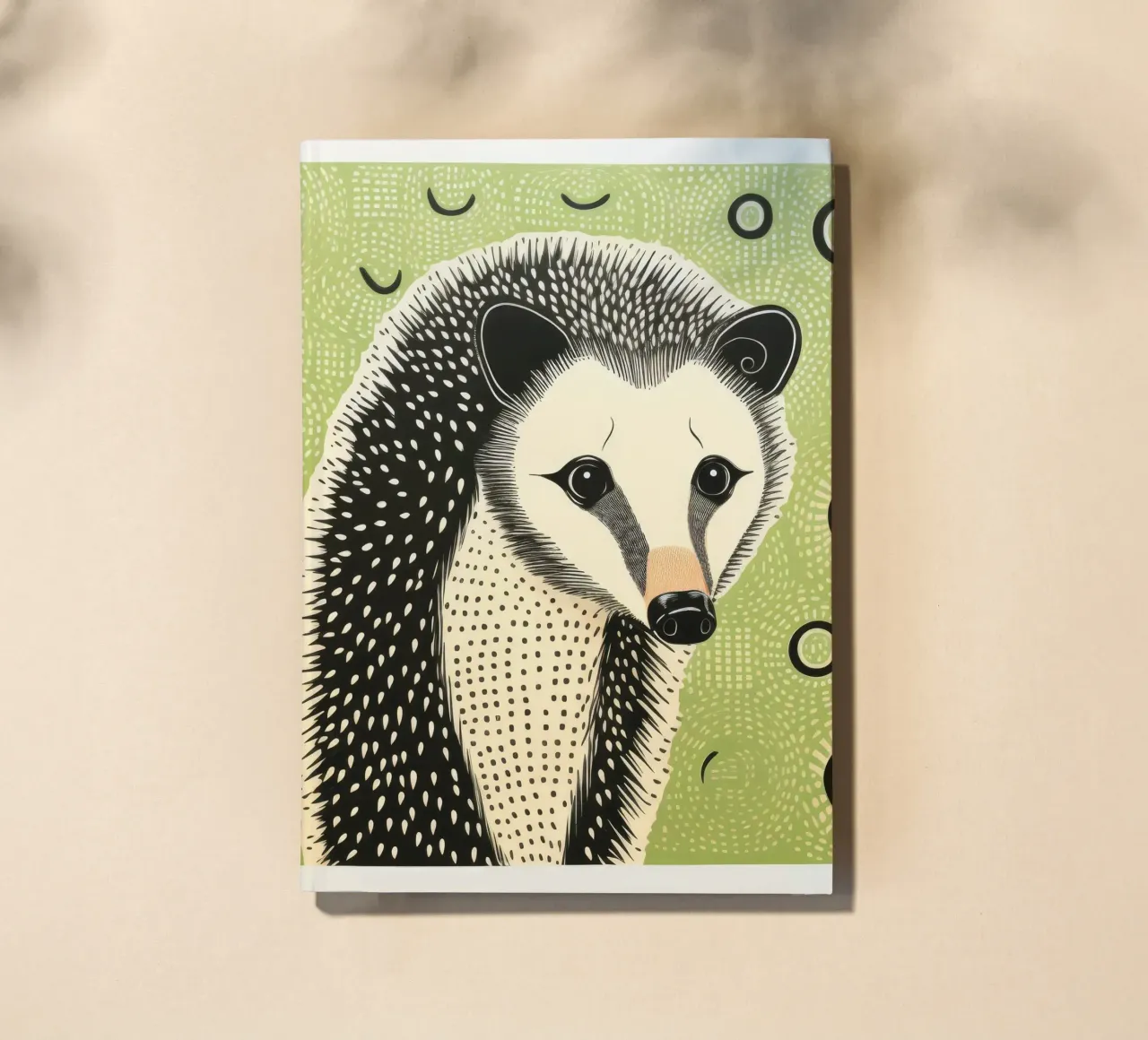 Opossum vert 2 carnet de notes de Minimal Animal Art