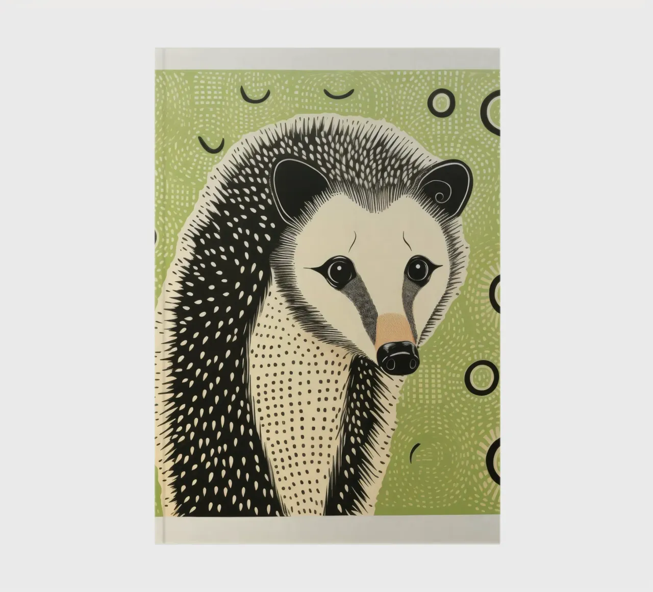 Opossum vert 2 carnet de notes de Minimal Animal Art