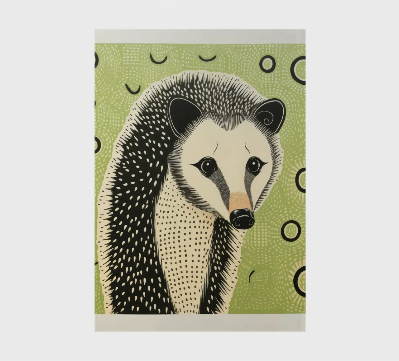 Opossum vert 2 carnet de notes de Minimal Animal Art