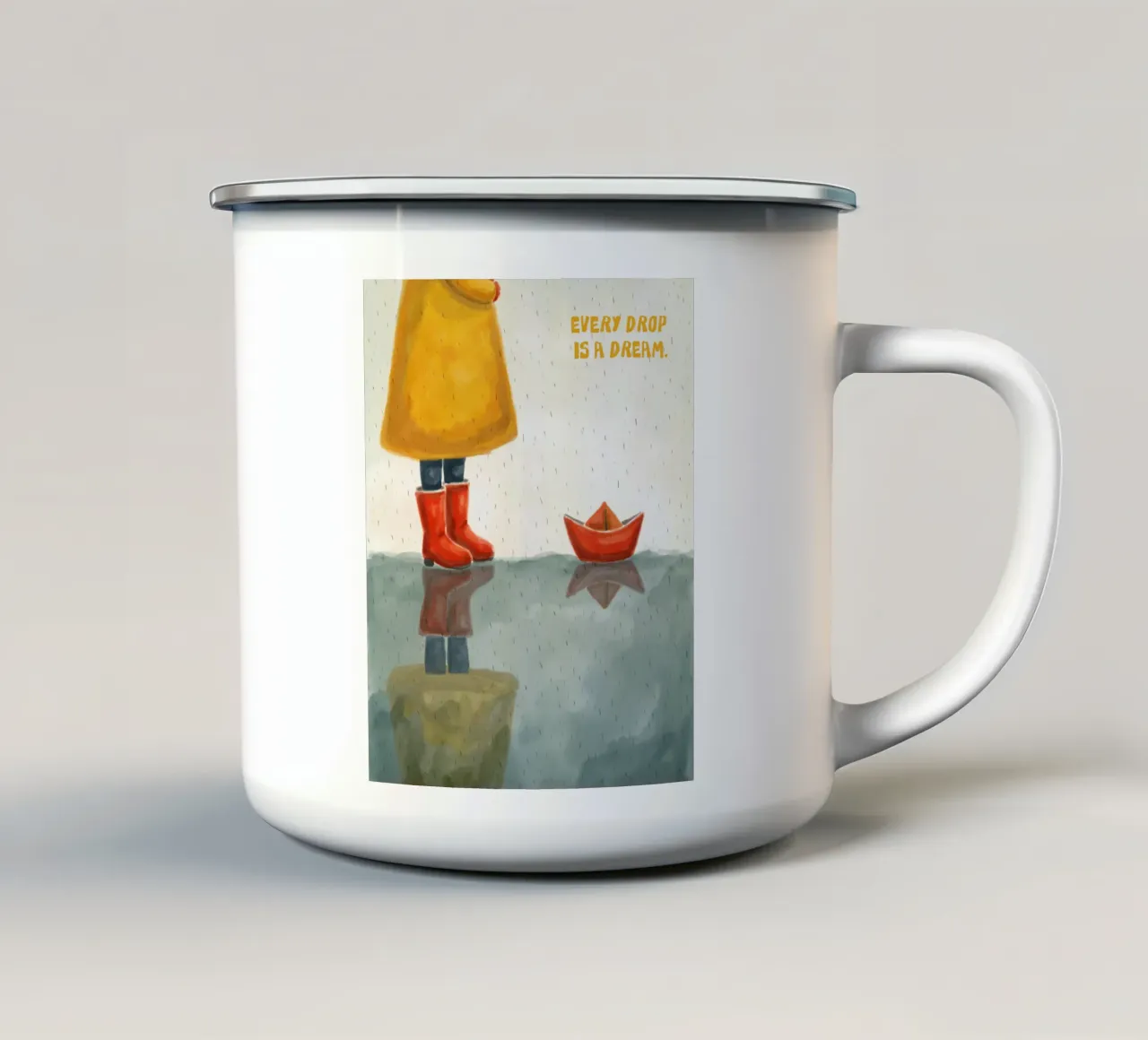 Ogni goccia è un sogno tazza in smalto da Indigo Rain