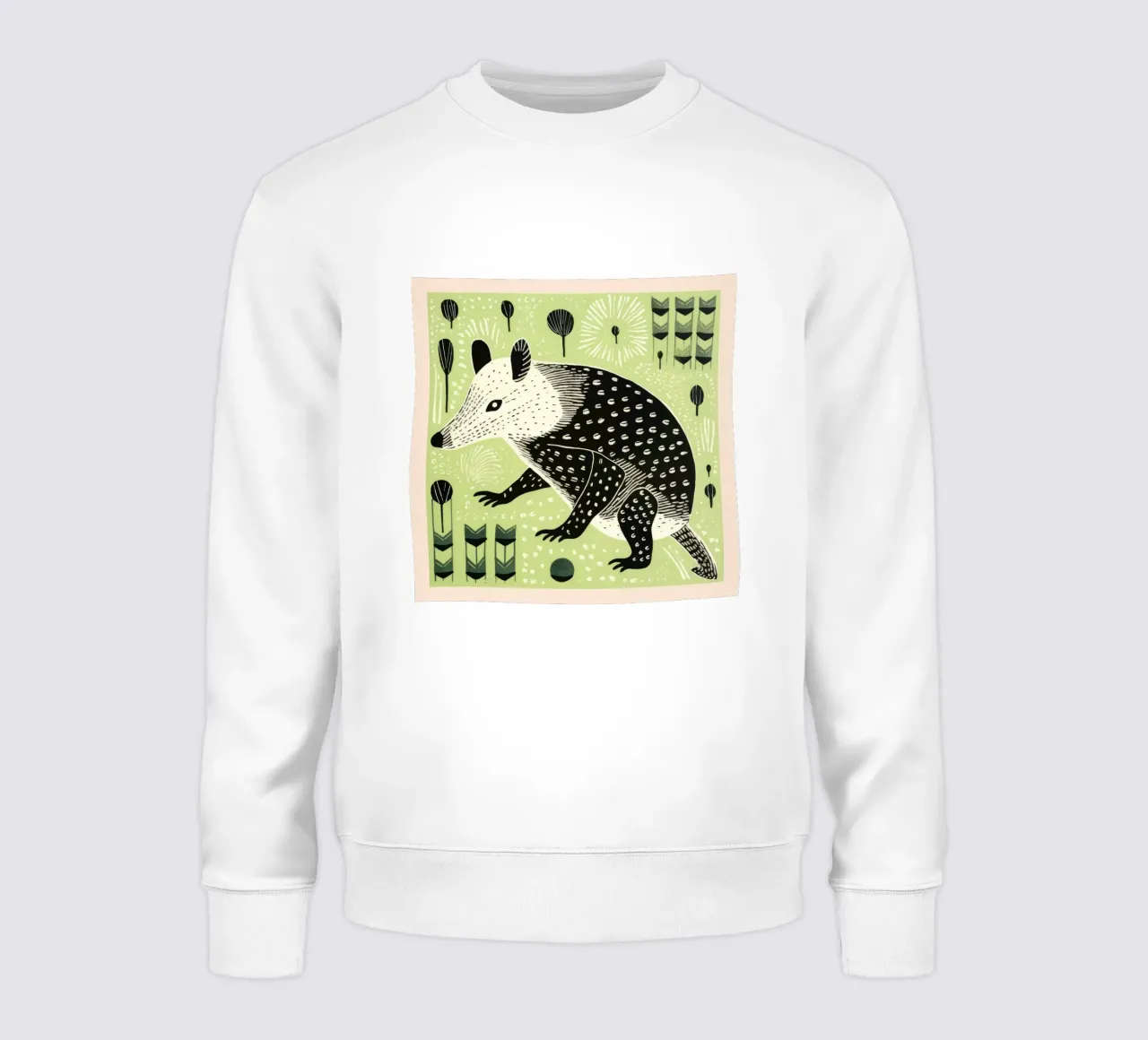 Opossum verde 3 felpa da Minimal Animal Art