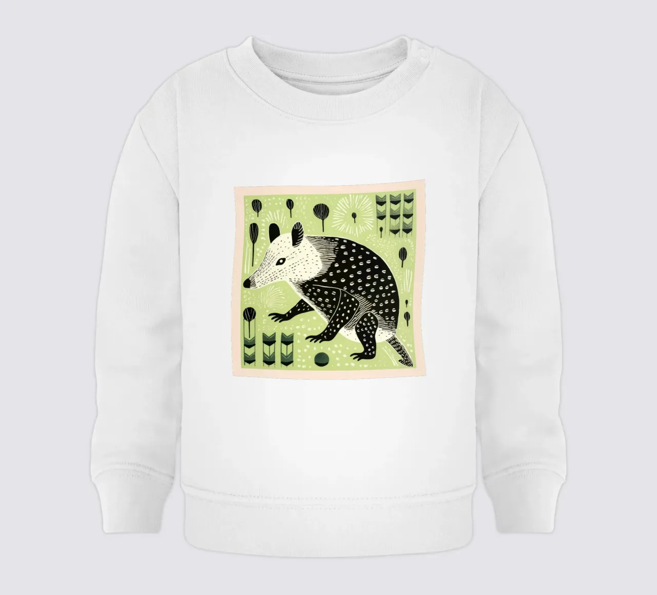 Opossum verde felpa neonato da Minimal Animal Art