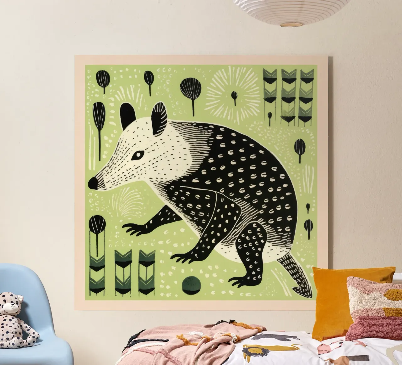 Opossum vert 3 plexiglas de Minimal Animal Art