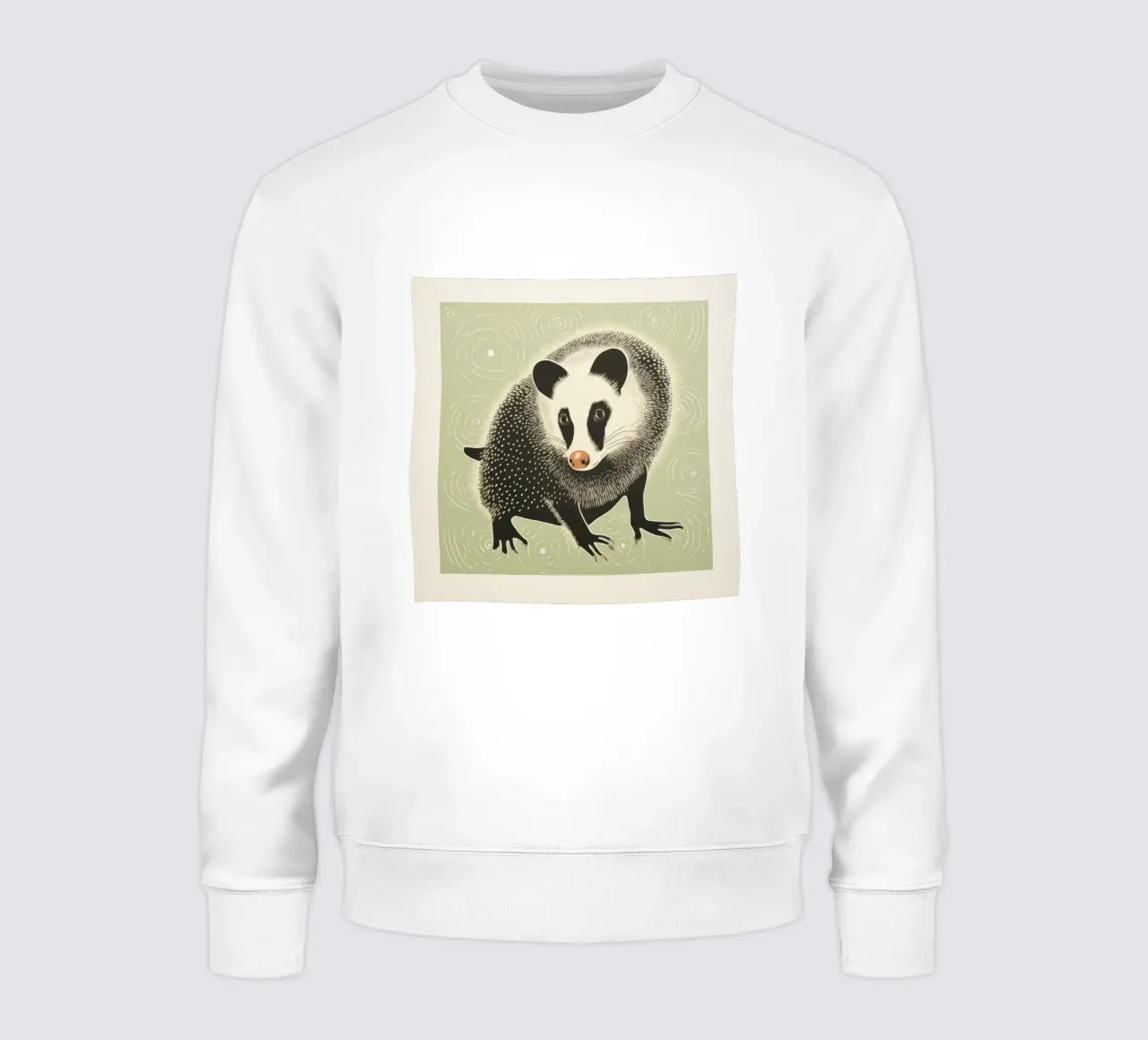 Opossum verde 4 felpa da Minimal Animal Art