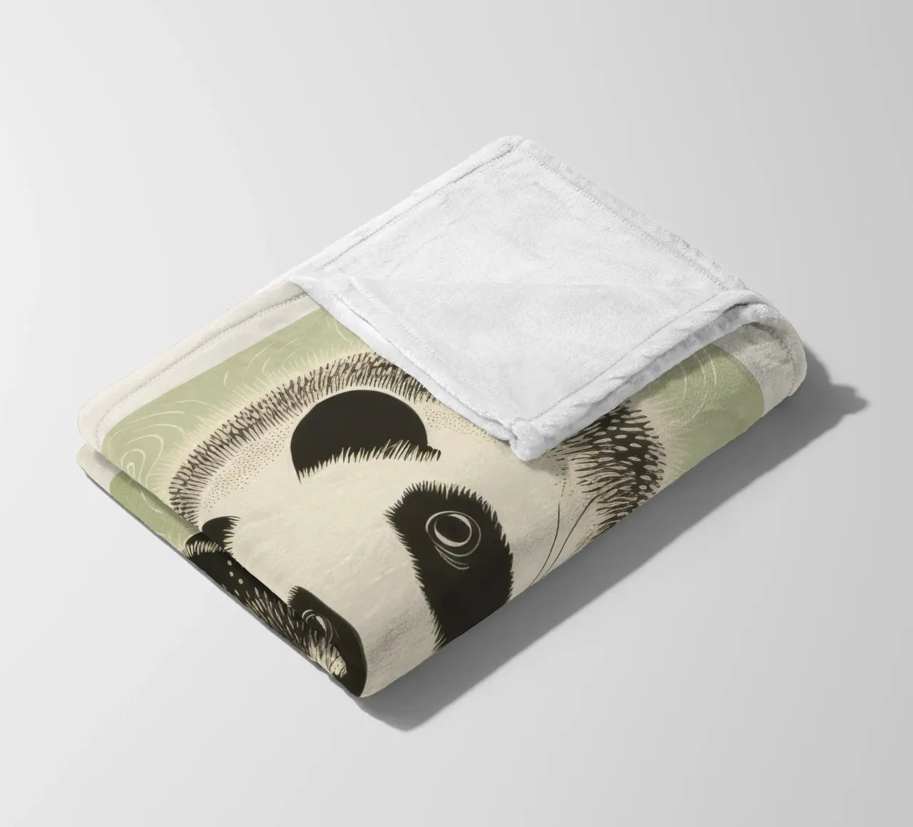 Opossum verde 4 coperta in pile da Minimal Animal Art